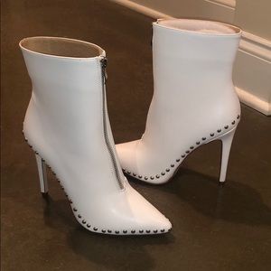 White booties with studs - size 6.5